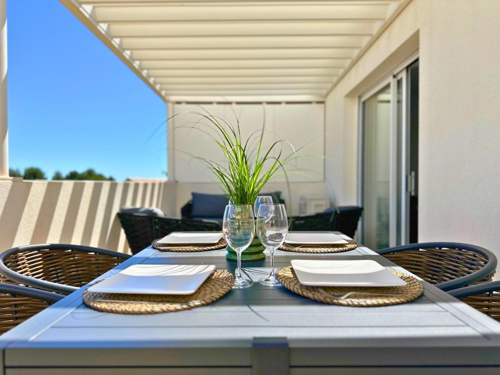 Le Square D'Evan - Appartement De Standing - Grande Terrasse Exterieure - Climatisation Saint-Aunes Eksteriør bilde